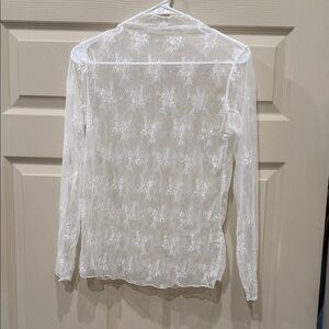 Chic Sheer White Lace Blouse